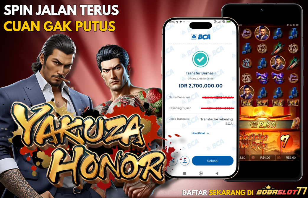 Selamat kepada user id : nah*****79 Wede Rp 2.700.000 di Game YAKUZA HONOR PG SOFT Cair Gk Sampe 1 Menit! Menang Mudah di Bobaslot77